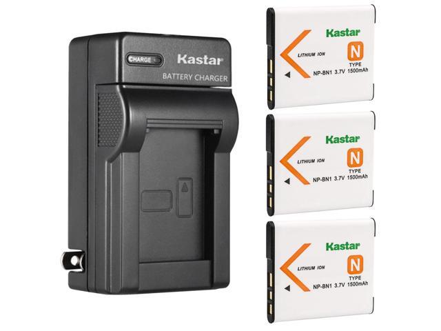 Kastar 3-Pack Battery and AC Wall Charger Replacement for Sony NP-BN1, Type N Battery, Sony BC-CSN, BC-CSNB Charger, Sony Cyber-shot DSC-WX80,...