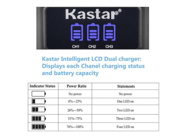 Kastar 3 Pack Battery and LCD Triple USB Charger Compatible with Fujifilm FinePix T350 T360 T400 T410 T500 T560; FinePix XP10 XP11 XP15 XP20 XP21...