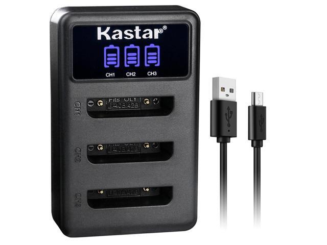 Kastar LCD Triple USB Battery Charger Compatible with Olympus Camedia X-600 D-630 D-720 D-725 D-730 DS-3500 DS-7000 FE-20 FE-47 FE-150 FE-160...
