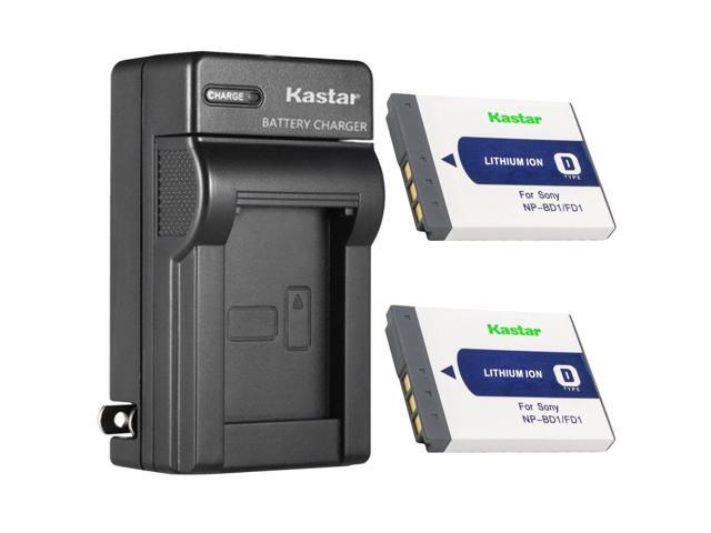 Kastar 2-Pack Battery and AC Wall Charger Replacement for Sony NP-BD1 Battery, Sony BC-CSD BC-CS3 Charger, Sony Cyber-shot DSC-T75, Cyber-shot...