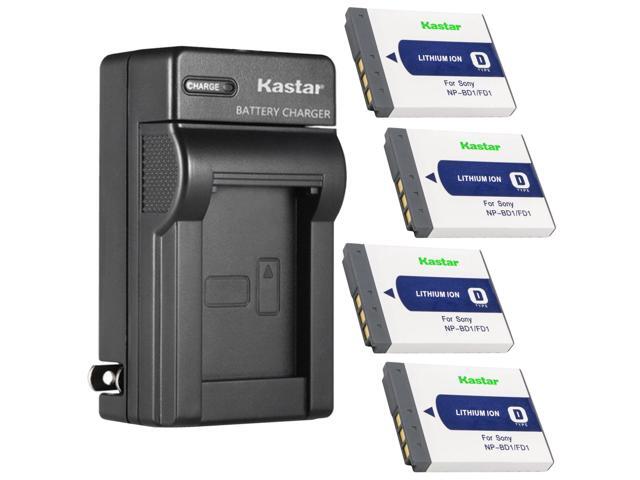 Kastar 4-Pack Battery and AC Wall Charger Replacement for Sony NP-BD1 FD1 Battery, Sony BC-CSD BC-CS3 Charger, Sony Cyber-shot DSC-TX1, Cyber-shot...