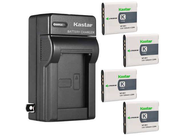 Kastar 4-Pack Battery and AC Wall Charger Replacement for Sony Webbie MHS-PM1, Bloggie MHS-CM5, Bloggie MHS-PM5, Cyber-shot DSC-S750, Cyber-shot...