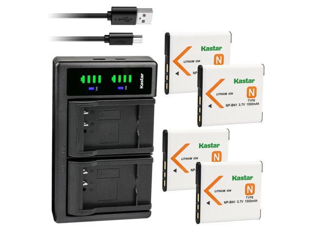 Kastar 4-Pack NP-BN1 Battery and LTD2 USB Charger Replacement for Sony Cyber-shot DSC-W800, Cyber-shot DSC-W810, Cyber-shot DSC-W830, Cyber-shot...