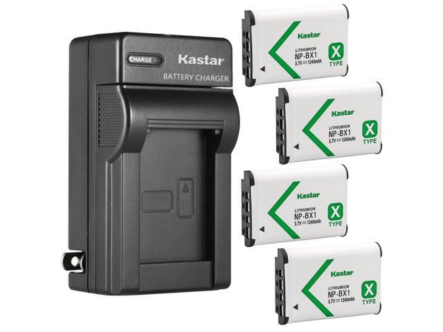 Kastar 4-Pack NP-BX1 Battery and AC Wall Charger Replacement for Sony HDR-AS30, HDR-AS300, HDR-AS50 Action Cam, HDR-AS50R, HDR-CX240, HDR-CX240E,...