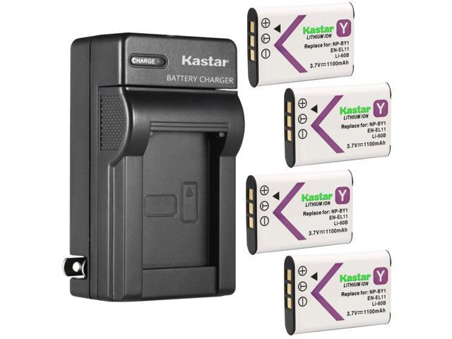 Kastar 4-Pack Battery and AC Wall Charger Replacement for Pentax D-LI78 DLi78 Battery, Pentax D-BC78 Charger, PENTAX Optio L50 Optio M50 Optio M60...