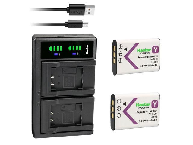 Kastar 2-Pack Battery and LTD2 USB Charger Replacement for Sanyo DB-L70 DBL70 Battery, SANYO Xacti DMX-E10 Xacti VPC-E10 Digital Cameras