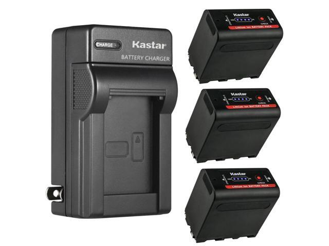 Kastar 3-Pack Battery and AC Wall Charger Replacement for LED Video Light CN-126 CN-160 CN-216 CN-304 CN126 CN160 CN216 CN304 VL600 YN300, Atomos...