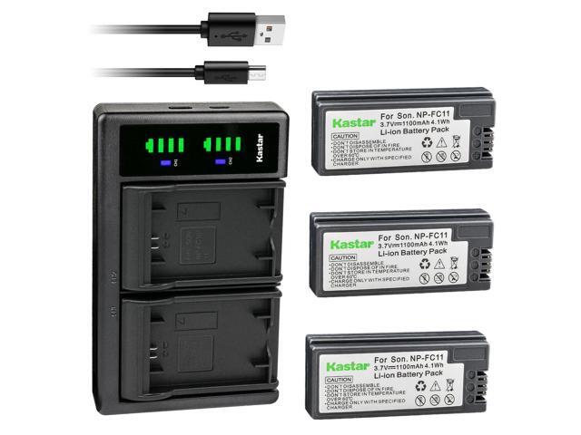Kastar 3-Pack Battery and LTD2 USB Charger Replacement for Sony NP-FC11 NP-FC10 Battery, Sony BC-VC10 Charger, Sony Cyber-shot DSC-P8L, Cyber-shot...