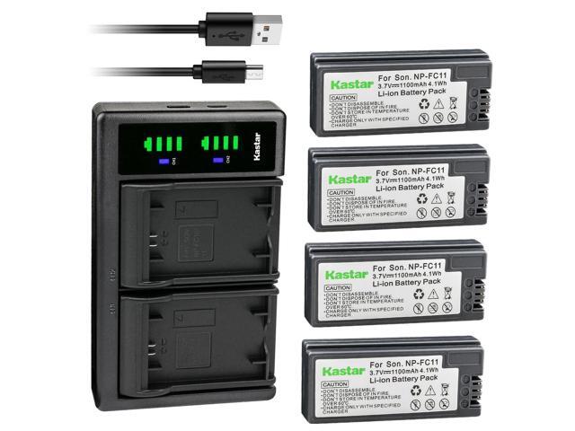 Kastar 4-Pack Battery and LTD2 USB Charger Replacement for Sony NP-FC11 NP-FC10 Battery, Sony BC-VC10 Charger, Sony Cyber-shot DSC-P8L, Cyber-shot...