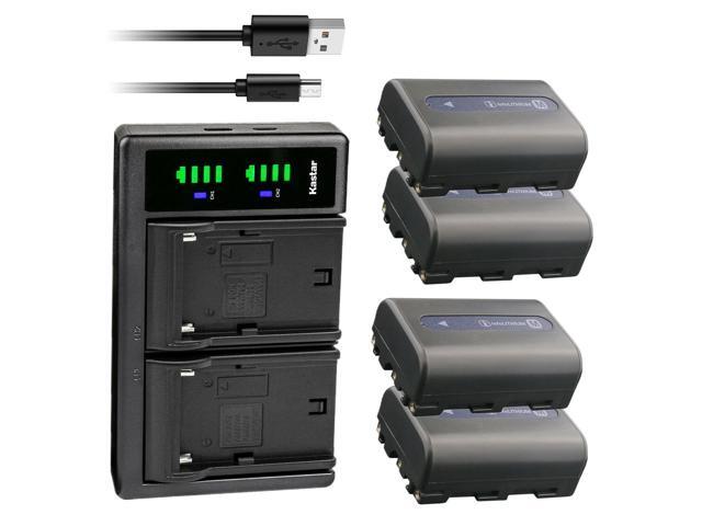 Kastar 4-Pack NP-FM50 Battery and LTD2 USB Charger Replacement for Sony DSC-S75, DSC-S85, DCR-DVD100, DCR-DVD101, DCR-DVD200, DCR-DVD201,...