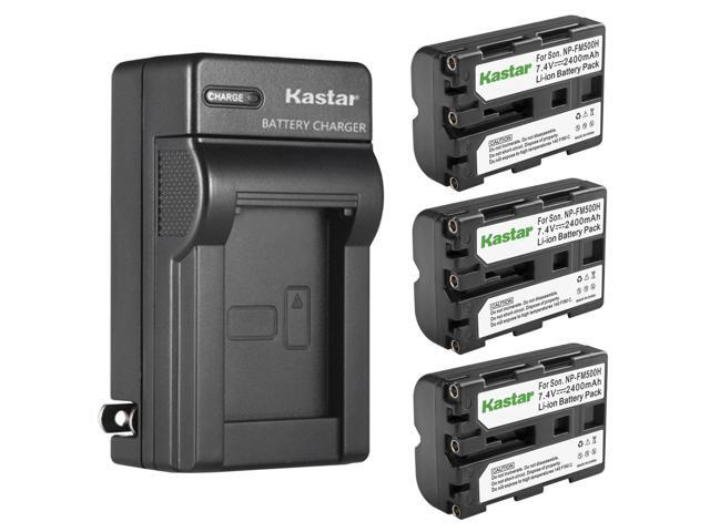 Kastar 3-Pack Battery and AC Wall Charger Replacement for Sony DSLR-A200, 200, Alpha A200, DSLR-A200, 200 300 350 450 500 550 560 580 700 850 900...
