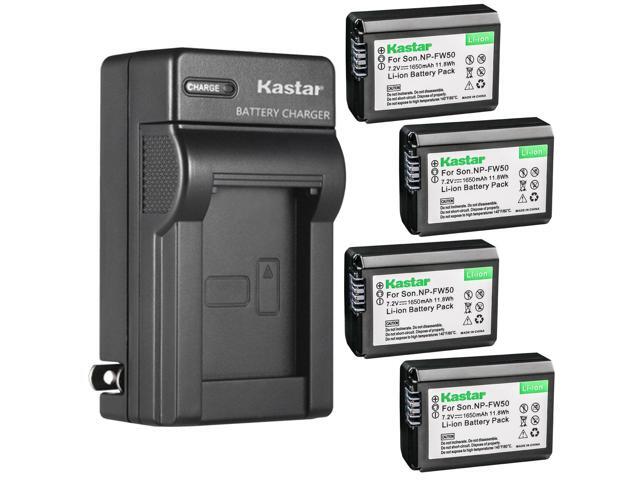 Kastar 4-Pack NP-FW50 Battery and AC Wall Charger Replacement for Pixii A1571 Camera, Pixii A2572 Camera, Hasselblad Lunar Mirrorless Digital Camera