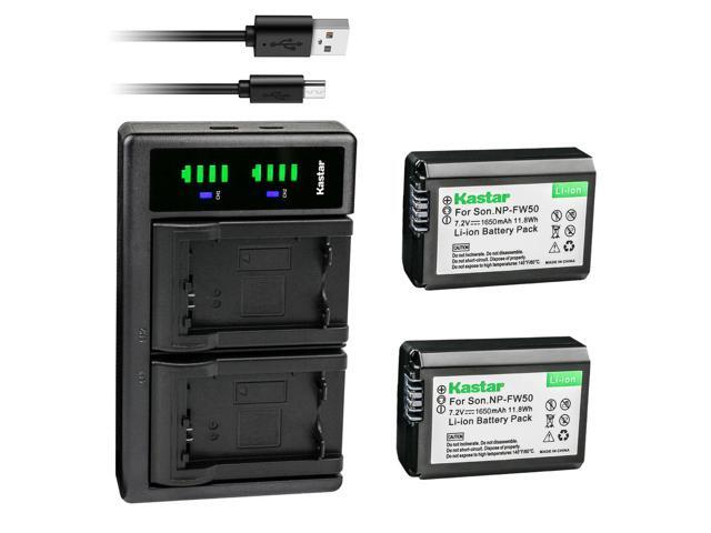 Kastar 2-Pack NP-FW50 Battery and LTD2 USB Charger Replacement for Pixii A1571 Camera, Pixii A2572 Camera, Hasselblad Lunar Mirrorless Digital Camera