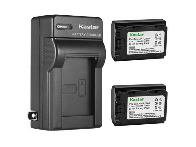Kastar 2-Pack NP-FZ100 Battery and AC Wall Charger Replacement for Sony Alpha 7R V Full-Frame Mirrorless Interchangeable Lens Camera, FX30 Digital...