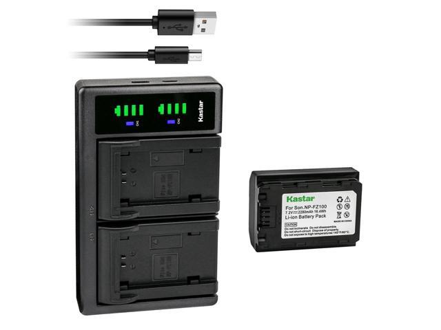 Kastar 1-Pack NP-FZ100 Rechargeable Battery and LTD2 USB Charger Replacement for Sony Alpha 7R V Full-Frame Mirrorless Camera, Sony FX3, FX30...