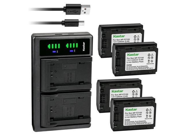 Kastar 4-Pack Rechargeable Battery and LTD2 USB Charger Replacement for Sony NP-FZ100 NPFZ100 Battery, Sony BC-QZ1 Charger, Sony Alpha 1 Mirrorless...