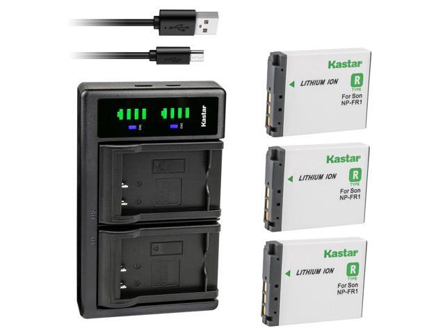 Kastar 3-Pack Battery and LTD2 USB Charger Replacement for Sony NP-FR1 Battery, BC-CS3, BC-CSD Charger, Cyber-Shot DSC-G1 DSC-V3 DSC-F88 DSC-P100...