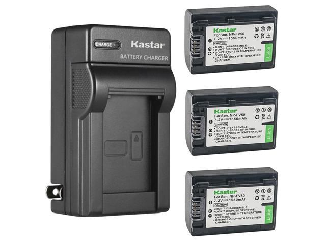 Kastar 3-Pack Battery and AC Wall Charger Replacement for Sony HDR-CX200, HDR-CX210, HDR-CX220, HDR-CX230, HDR-CX250, HDR-CX260V, HDR-CX280,...