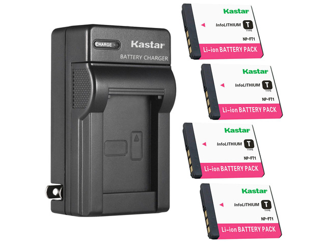 Kastar 4-Pack Battery and AC Wall Charger Replacement for Sony NP-FT1, Type T Battery, Sony C-CS3, BC-TR1 Charger, Sony Cyber-shot DSC-T10/W,...
