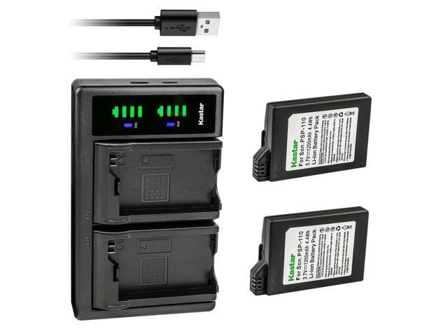 Kastar 2-Pack PSP 110 Battery and LTD2 USB Charger Replacement for Sony PSP-Lite, PSP-Silm, PSP2000 PSP2001 PSP2002 PSP2003 PSP2004 PSP2005 PSP2006...
