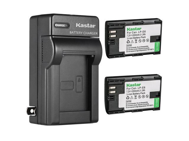 Kastar 2-Pack LP-E6 Battery and AC Wall Charger Replacement for Canon EOS 60Da, Z CAM E2C Professional 4K Cinema Camera, Marshall On-Camera HDMI...