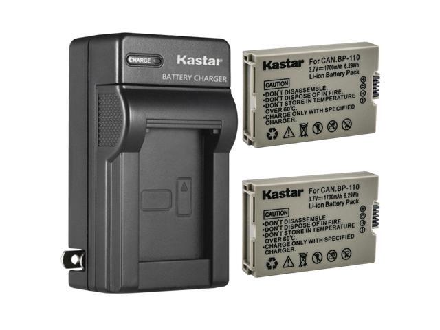 Kastar 2-Pack BP110 Battery and AC Wall Charger Replacement for Canon VIXIA HF R21 HFR21, VIXIA HF R28 HFR28, VIXIA HF R27 HFR27, VIXIA HF R26...