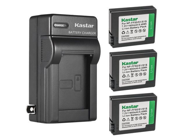 Kastar 3-Pack Battery and AC Wall Charger Replacement for Sony DCR-IP7, DCR-IP7BT, DCR-IP7E, DCR-PC106, DCR-PC106E, DCR-PC107, DCR-PC107E,...