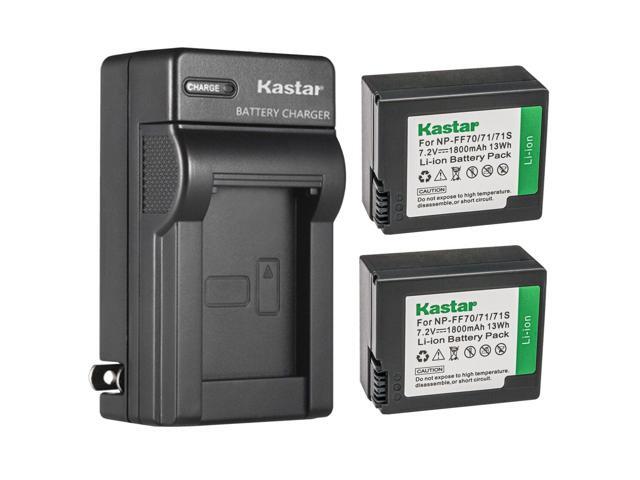 Kastar 2-Pack NP-FF70 Battery and AC Wall Charger Replacement for Sony DCR-IP220 DCR-IP220E DCR-IP220K, DCR-IP45 DCR-IP45E, DCR-IP5 DCR-IP55...