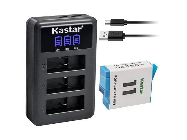 Kastar 1 Pack Battery and LCD Triple USB Charger Compatible with GoPro ADDBD-211 ADBAT-001 ADDBD-001 Battery, GoPro HERO11 HERO 11 Black Action,...
