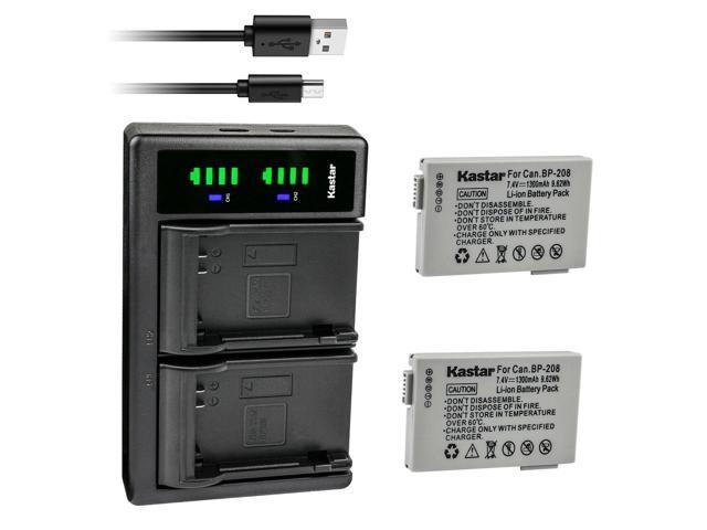Kastar 2-Pack Battery and LTD2 USB Charger Replacement for Canon DC220, DC230, iViS DC22, iViS DC50, iViS DC200, Elura 100, FVM300, IXY DVS1,...