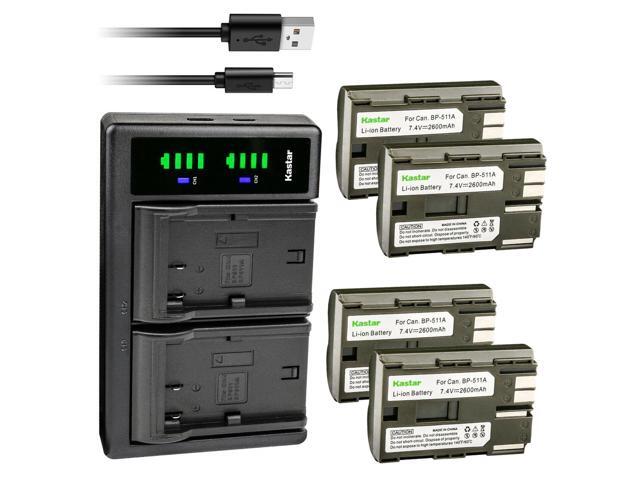Kastar 4-Pack Battery and LTD2 USB Charger Replacement for Canon EOS Kiss, EOS Kiss Digital, DM-FV2 FV2, DM-FV10 FV10, DM-FV20 FV20, DM-FV30 FV30,...