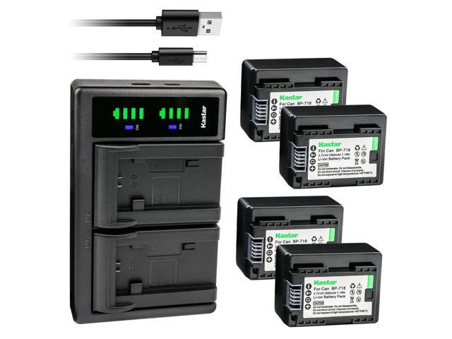 Kastar 4-Pack Battery and LTD2 USB Charger Replacement for Canon VIXIA HF R80 HFR80, VIXIA HF R82 HFR82, VIXIA HF R300 HFR300, VIXIA HF R400...