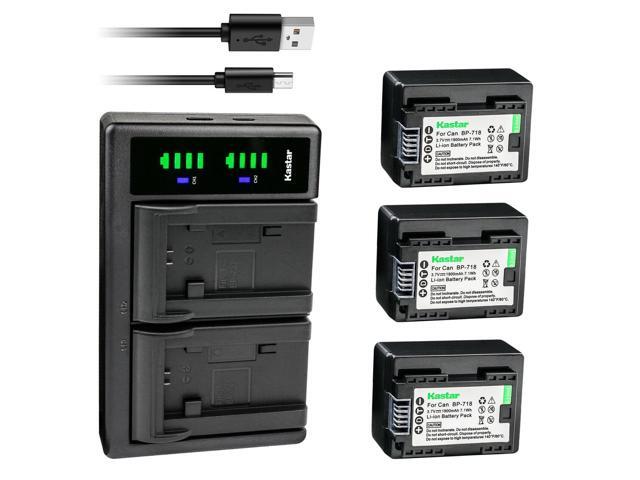 Kastar 3-Pack Battery and LTD2 USB Charger Replacement for Canon VIXIA HF R80 HFR80, VIXIA HF R82 HFR82, VIXIA HF R300 HFR300, VIXIA HF R400...