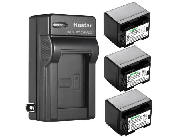 Kastar 3-Pack BP-727 BP727 Battery and AC Wall Charger Compatible with Canon VIXIA HF R40 HFR40, VIXIA HF R42 HFR42, VIXIA HF R50 HFR50, VIXIA HF...