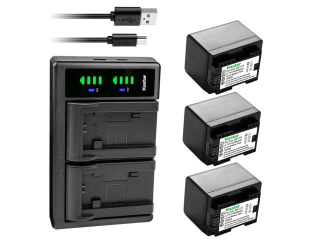 Kastar 3-Pack Battery and LTD2 USB Charger Replacement for Canon VIXIA HF R72 HFR72, VIXIA HF R80 HFR80, VIXIA HF R82 HFR82, VIXIA HF R300 HFR300,...
