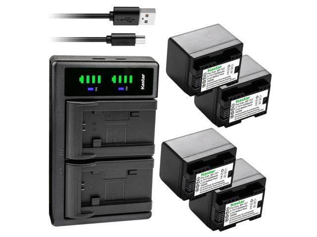 Kastar 4-Pack Battery and LTD2 USB Charger Replacement for Canon VIXIA HF R72 HFR72, VIXIA HF R80 HFR80, VIXIA HF R82 HFR82, VIXIA HF R300 HFR300,...