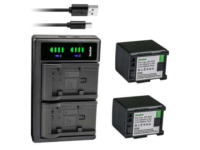 Kastar 2-Pack Battery and LTD2 USB Charger Compatible with Canon BP-820 Battery, Canon XA45, XA50, XA55, VIXIA HF G21, VIXIA HF G30, VIXIA HF G40,...