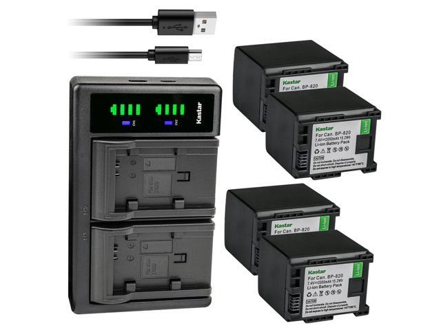 Kastar 4-Pack BP-820 Battery and LTD2 USB Charger Compatible with Canon XA60, Canon XA65, Canon XA70, Canon XA75, Canon VIXIA HF G70 Camera