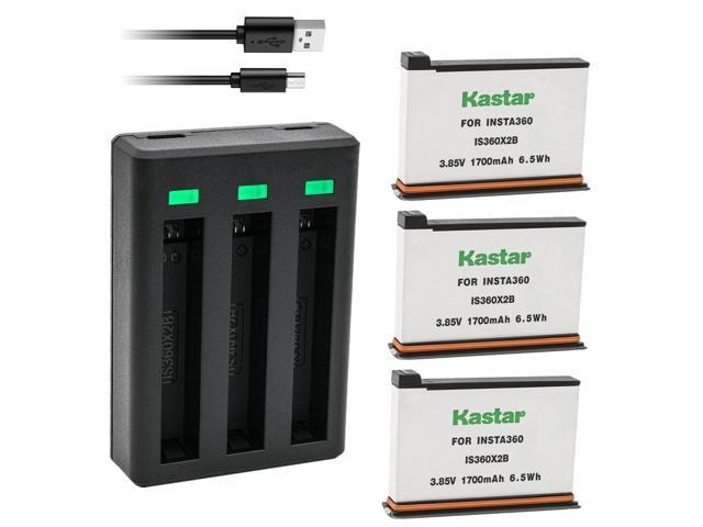 Kastar 3-Pack Battery and Triple USB Charger Compatible with Insta 360 ONE X2 Rechargeable Lithium Polymer Battery, Insta360 ONE X2 Action Camera...