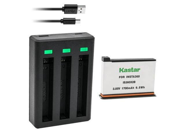 Kastar 1-Pack Battery and Triple USB Charger Compatible with Insta 360 ONE X2 Rechargeable Lithium Polymer Battery, Insta360 ONE X2 Action Camera...