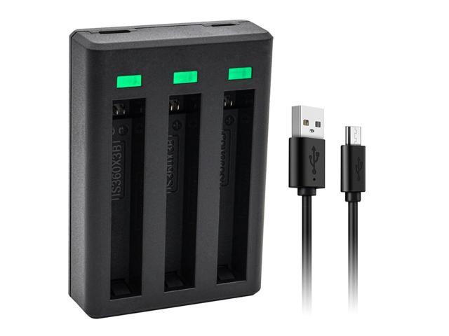 Kastar IS360X3B Triple USB Battery Charger Compatible with Insta 360 X3 Rechargeable Lithium Polymer Battery, Insta360 X3 72MP Waterproof 5.7K 360°...