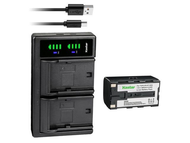 Kastar 1-Pack Battery and LTD2 USB Charger Replacement for Topcon BT-60Q, BT-61Q, BT-62Q, BT-65Q, BT-66Q, GMS-2 Survey Instrument Total station...