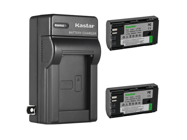 Kastar 2-Pack Battery and AC Wall Charger Replacement for Canon LP-EL Lithium-Ion Battery Pack, Canon 4307C002 Battery, Canon Speedlite EL-5 Flash...