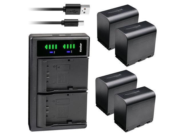 Kastar 4-Pack SSL-JVC70 Battery and LTD2 USB Charger Replacement for JVC SSL-JVC50, JVC SSL-JVC70, JVC SSL-JVC75, JVC BN-S8I50 Battery, DT-X...