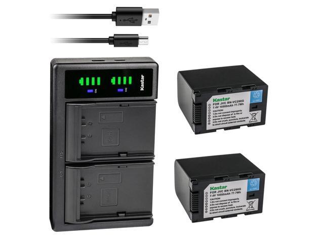 Kastar 2-Pack Battery and LTD2 USB Charger Compatible with JVC GY-HC500 GY-HC500E, GY-HC500U GY-HC500UN, GY-HC500SPC GY-HC500SPCN, GY-HC550...