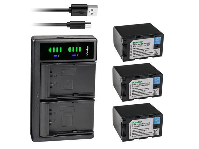 Kastar 3-Pack Battery and LTD2 USB Charger Compatible with JVC BN-VC264G BN-VC296G, GY-HC500 Series Camcorder, JVC GY-HC500SPC Connected Cam 4K...