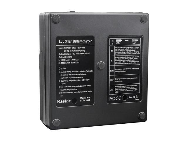 Kastar 2-Pack Battery and AC LCD Dual Fast Charger Compatible with JVC CONNECTED CAM GY-HC500E GY-HC500U, JVC GY-HC500SPC Connected Cam 4K Handheld...