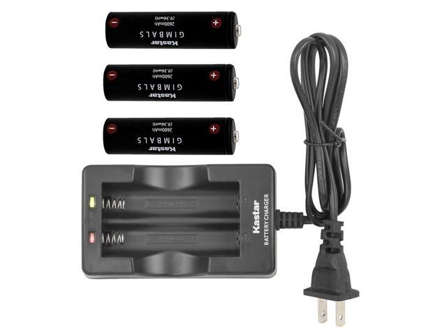 Kastar 3-Pack Battery and AC Wall Charger Replacement for Manfrotto MVG460 & MVG460FFR, XHDATA D-808 AM/FM, GMB-B117, GMB-B118 Battery, EVO GP...