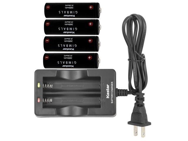 Kastar 4-Pack Battery and AC Wall Charger Replacement for Manfrotto MVG460 & MVG460FFR, XHDATA D-808 AM/FM, GMB-B117, GMB-B118 Battery, EVO GP...