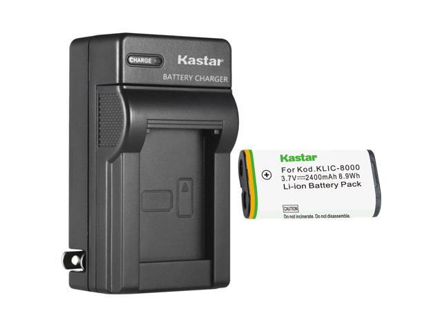 Kastar 1-Pack KLIC-8000 Battery and AC Wall Charger Replacement for Kodak Pocket Video Camera PlaySport ZX1, Pocket Video Camera ZXD, Z885, Z1012...